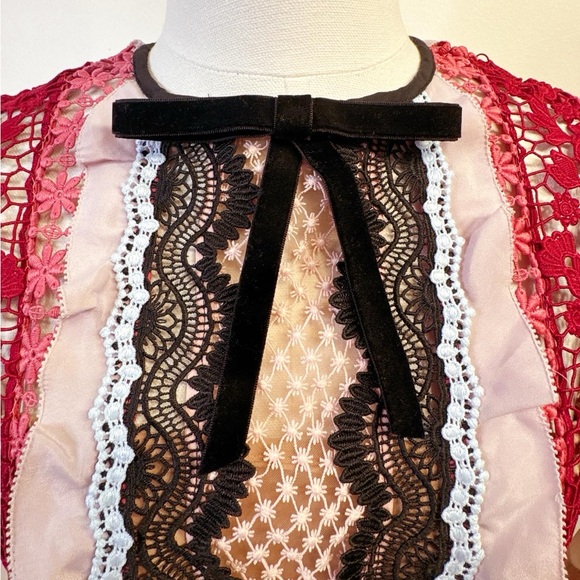 Self-Portrait Panelled Bellis Lace Trim Mini Dress (100% Authentic) - Picture 14 of 16